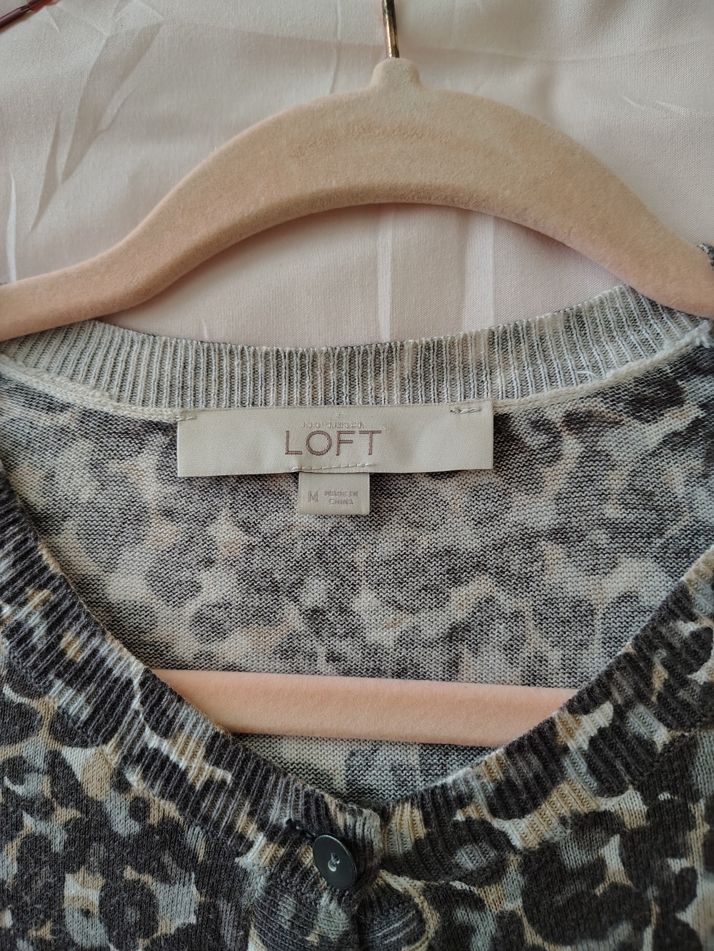 LOFT Women's Leopard Print Button-Front Cardigan M